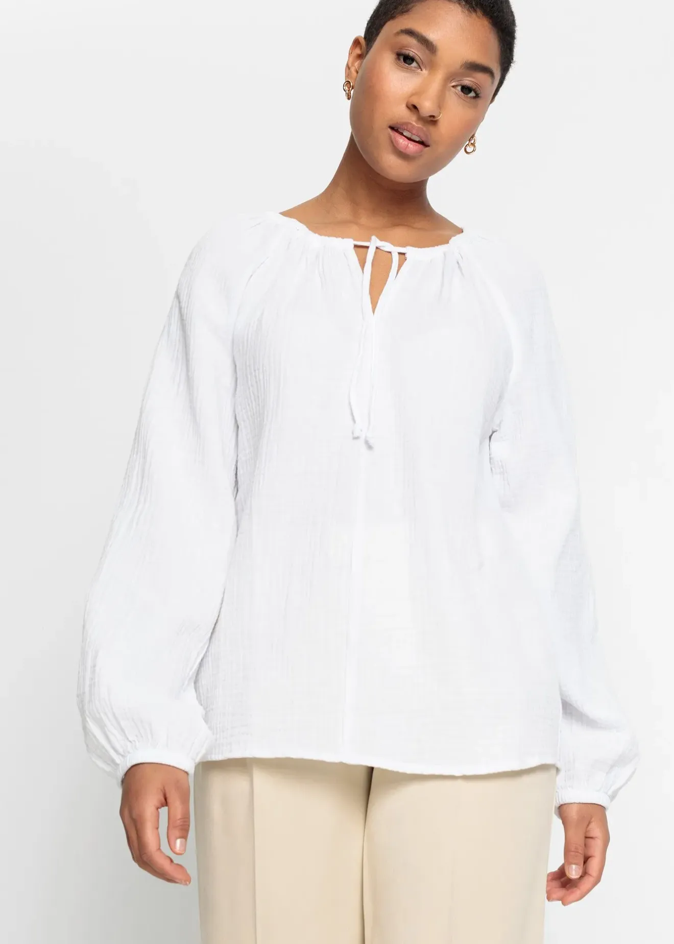 Femme bonprix Chemisiers|Blouse ample en gaze de coton