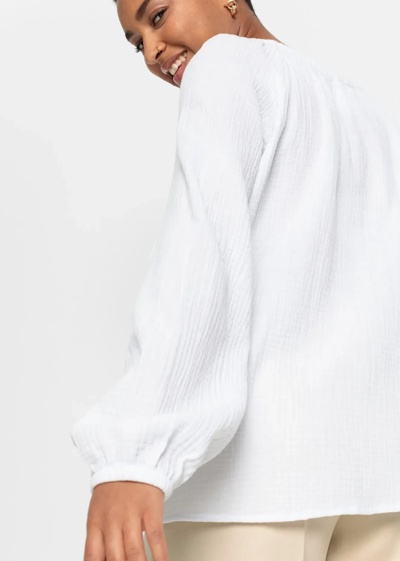 Femme bonprix Chemisiers|Blouse ample en gaze de coton