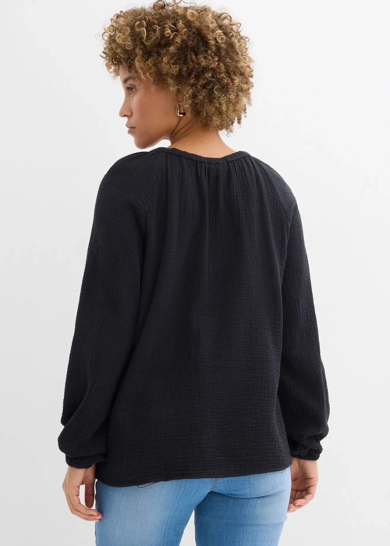 bonprix Blouse ample en gaze de coton|Femme Chemisiers