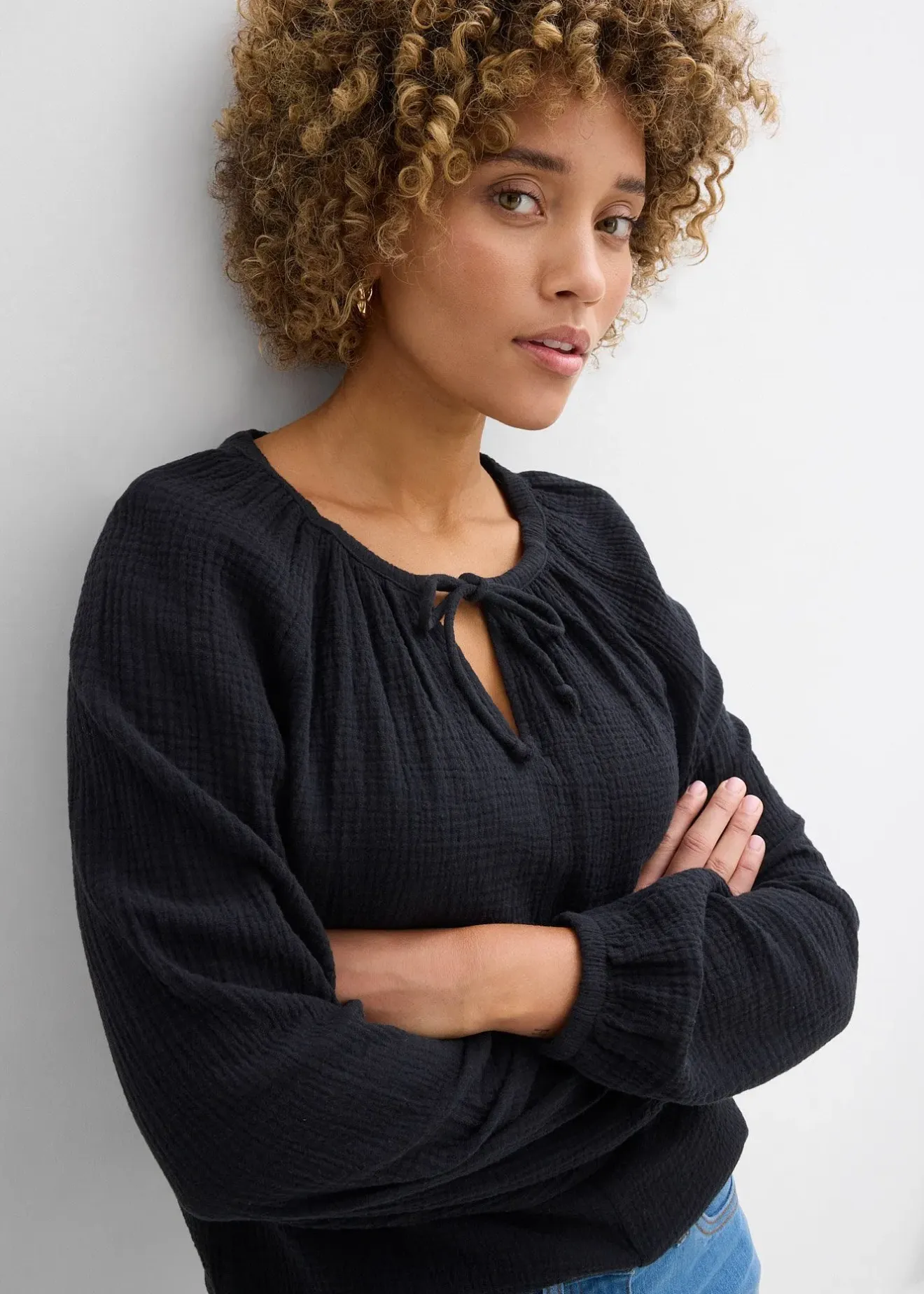 bonprix Blouse ample en gaze de coton|Femme Chemisiers