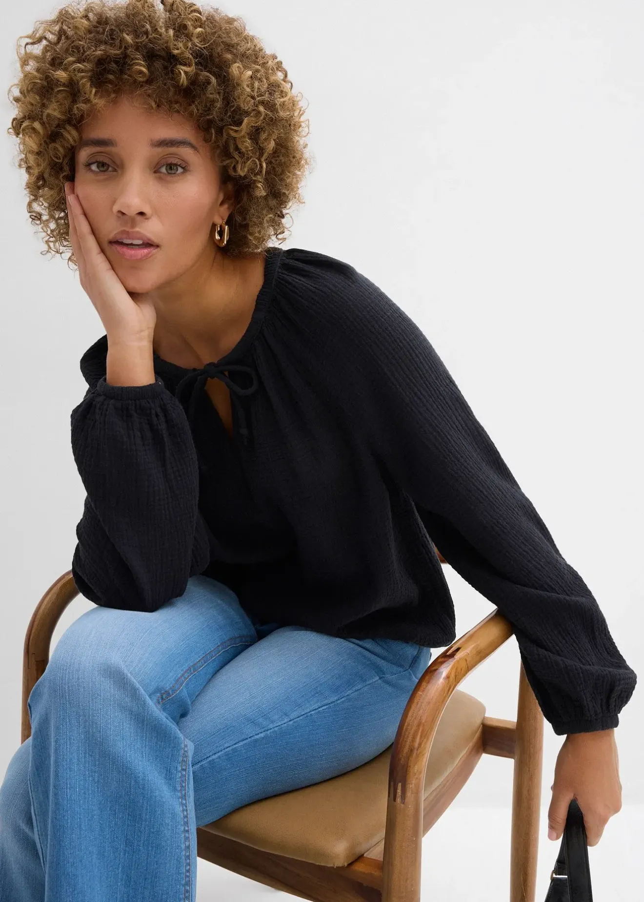 bonprix Blouse ample en gaze de coton|Femme Chemisiers