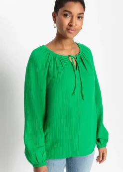 bonprix Blouse ample en gaze de coton|Femme Chemisiers