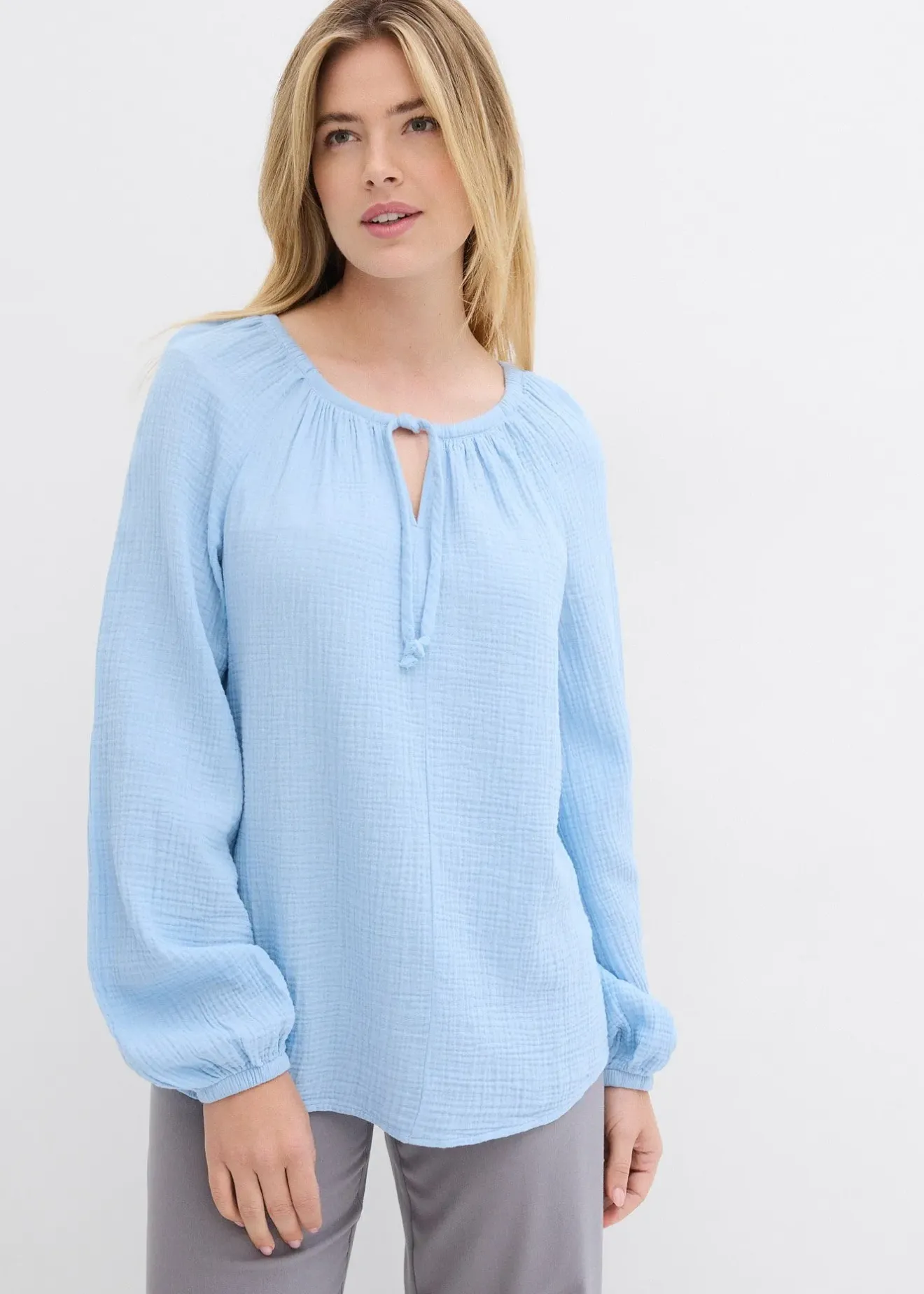 bonprix Blouse ample en gaze de coton|Femme Chemisiers
