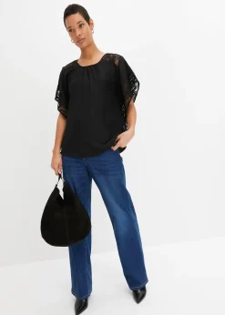 bonprix Blouse avec applications|Femme Chemisiers