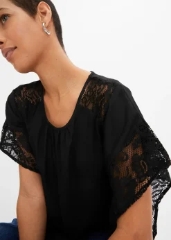 bonprix Blouse avec applications|Femme Chemisiers