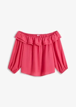 bonprix Blouse Carmen en polyester|Femme Chemisiers