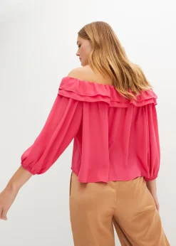 bonprix Blouse Carmen en polyester|Femme Chemisiers