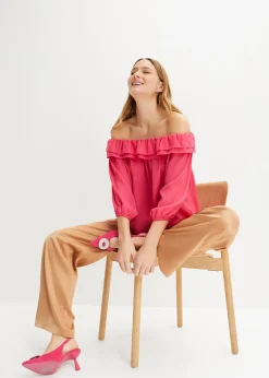 bonprix Blouse Carmen en polyester|Femme Chemisiers