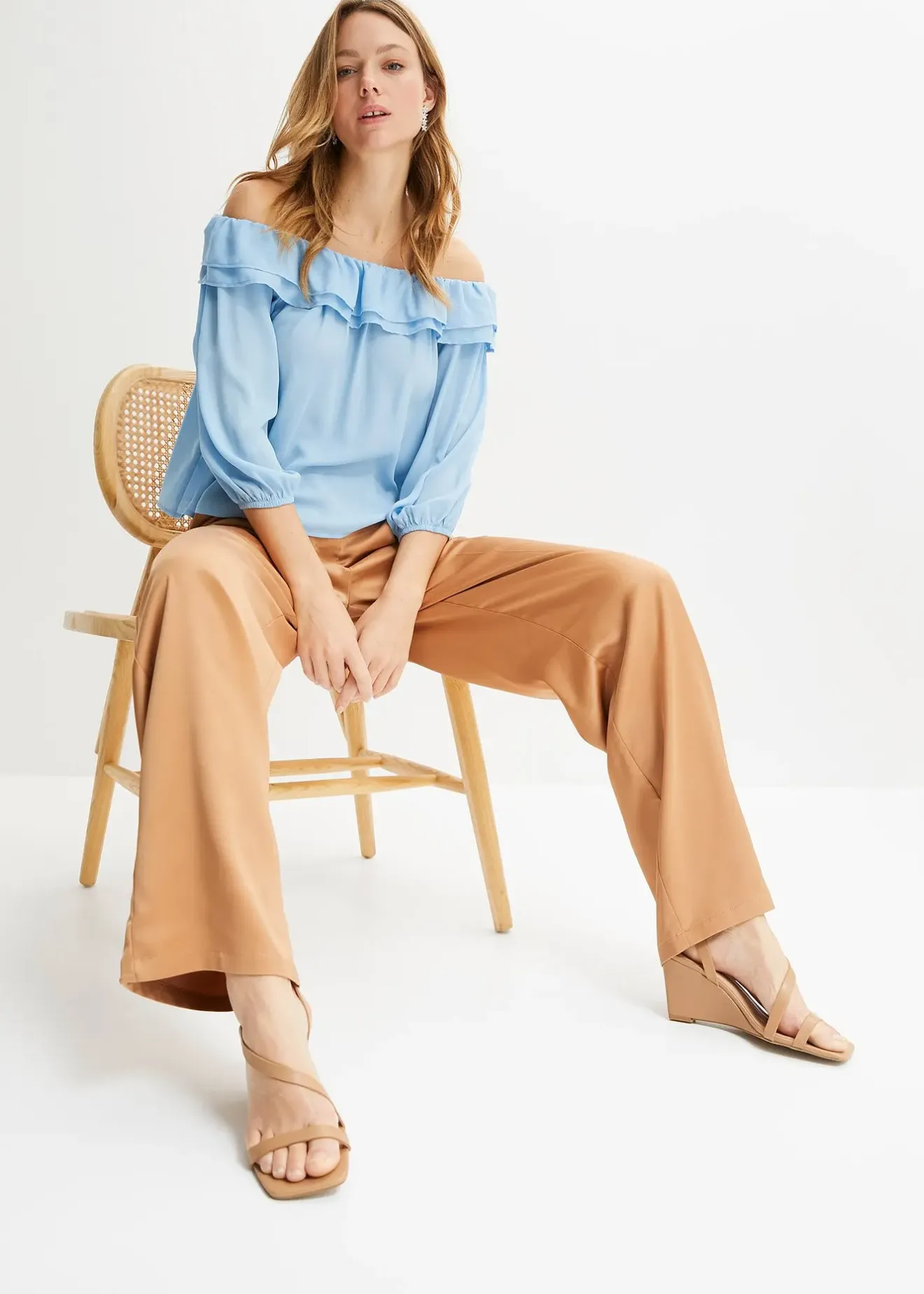 Femme bonprix Chemisiers|Blouse Carmen en polyester