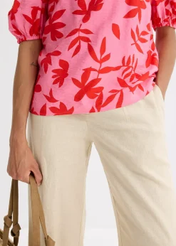 bonprix Blouse col Bardot imprimée en viscose mélangée|Femme Chemisiers