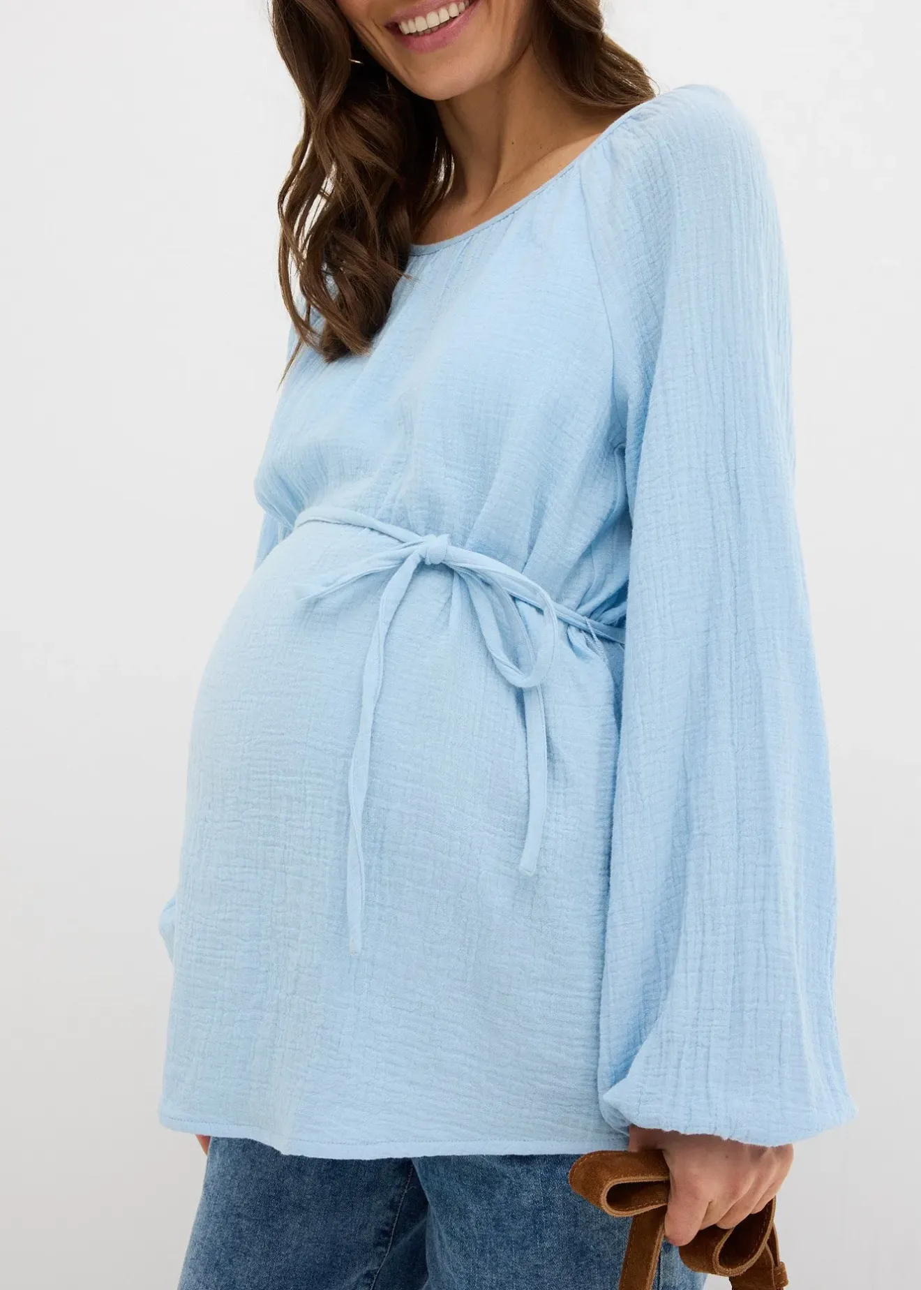 Femme bonprix Femme Enceinte|Blouse de grossesse en gaze de coton
