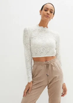 Femme bonprix Chemisiers|Blouse Dirndl en dentelle, manches longues