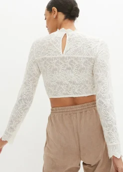 Femme bonprix Chemisiers|Blouse Dirndl en dentelle, manches longues