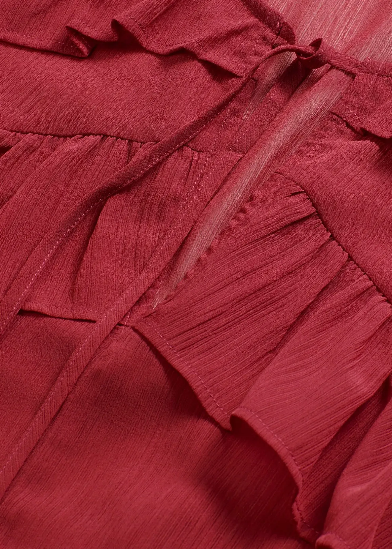 bonprix Blouse en crêpe à volants|Femme Chemisiers