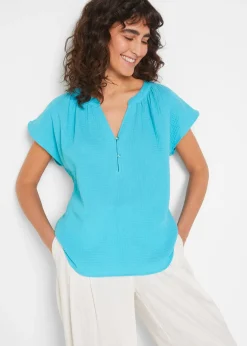 bonprix Blouse en gaze 100% coton|Femme Chemisiers