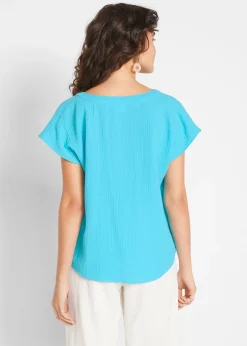 bonprix Blouse en gaze 100% coton|Femme Chemisiers