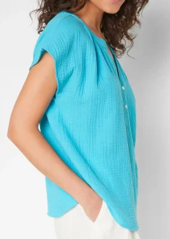 bonprix Blouse en gaze 100% coton|Femme Chemisiers