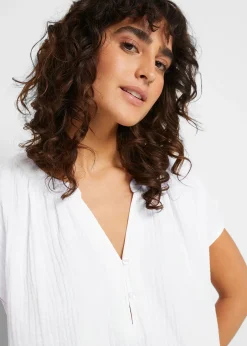 Femme bonprix Chemisiers|Blouse en gaze 100% coton