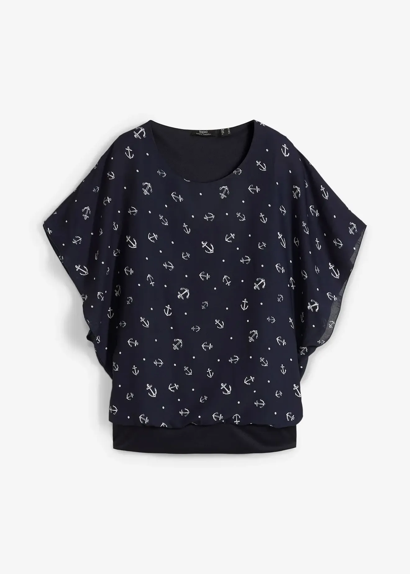 bonprix Blouse en georgette, manches courtes|Femme Chemisiers