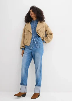 Femme bonprix Chemisiers|Blouse en jean à finitions volantées