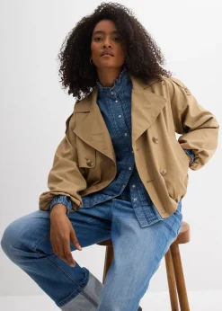 Femme bonprix Chemisiers|Blouse en jean à finitions volantées