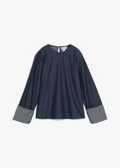 bonprix Blouse en jean à manches amples|Femme Chemisiers