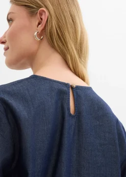bonprix Blouse en jean à manches amples|Femme Chemisiers