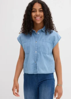 bonprix Blouse en jean, coton fluide|Enfant Vêtements Enfant|Filles 9-16 Ans·T-Shirts & Chemisiers