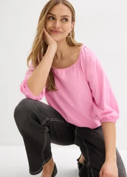 bonprix Blouse en jersey 100% coton|Femme T-Shirts & Tops