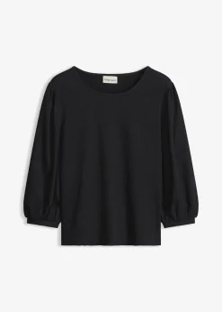 bonprix Blouse en jersey crêpe texturé|Femme T-Shirts & Tops
