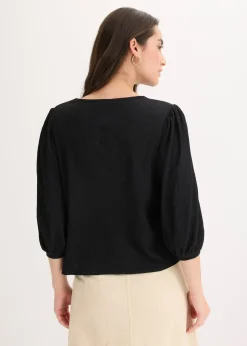bonprix Blouse en jersey crêpe texturé|Femme T-Shirts & Tops