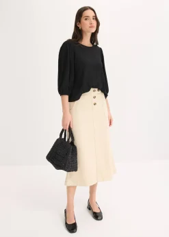 bonprix Blouse en jersey crêpe texturé|Femme T-Shirts & Tops