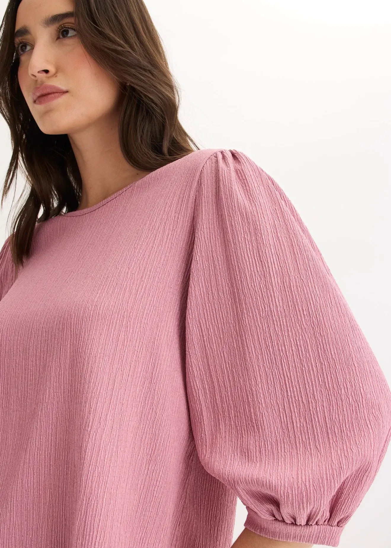 bonprix Blouse en jersey crêpe texturé|Femme T-Shirts & Tops