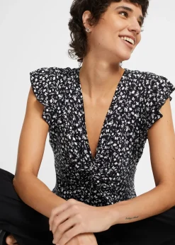 bonprix Blouse en jersey viscose extensible|Femme T-Shirts & Tops