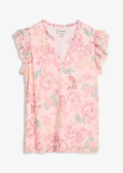 bonprix Blouse en mesh doux|Femme T-Shirts & Tops