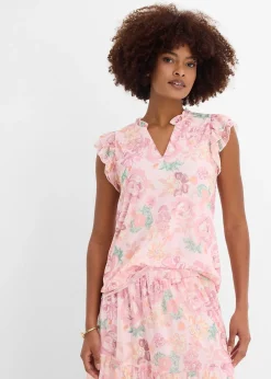 bonprix Blouse en mesh doux|Femme T-Shirts & Tops