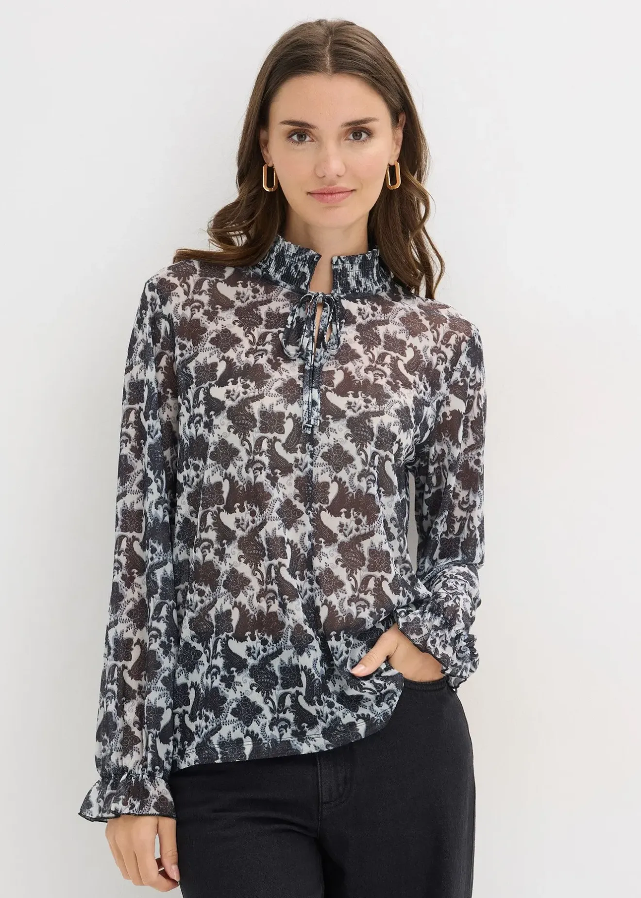 bonprix Blouse en mesh fin|Femme T-Shirts & Tops