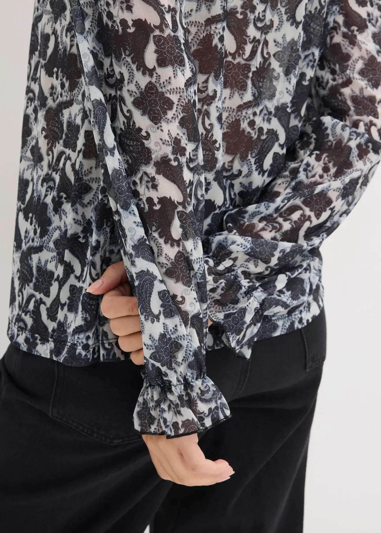 bonprix Blouse en mesh fin|Femme T-Shirts & Tops