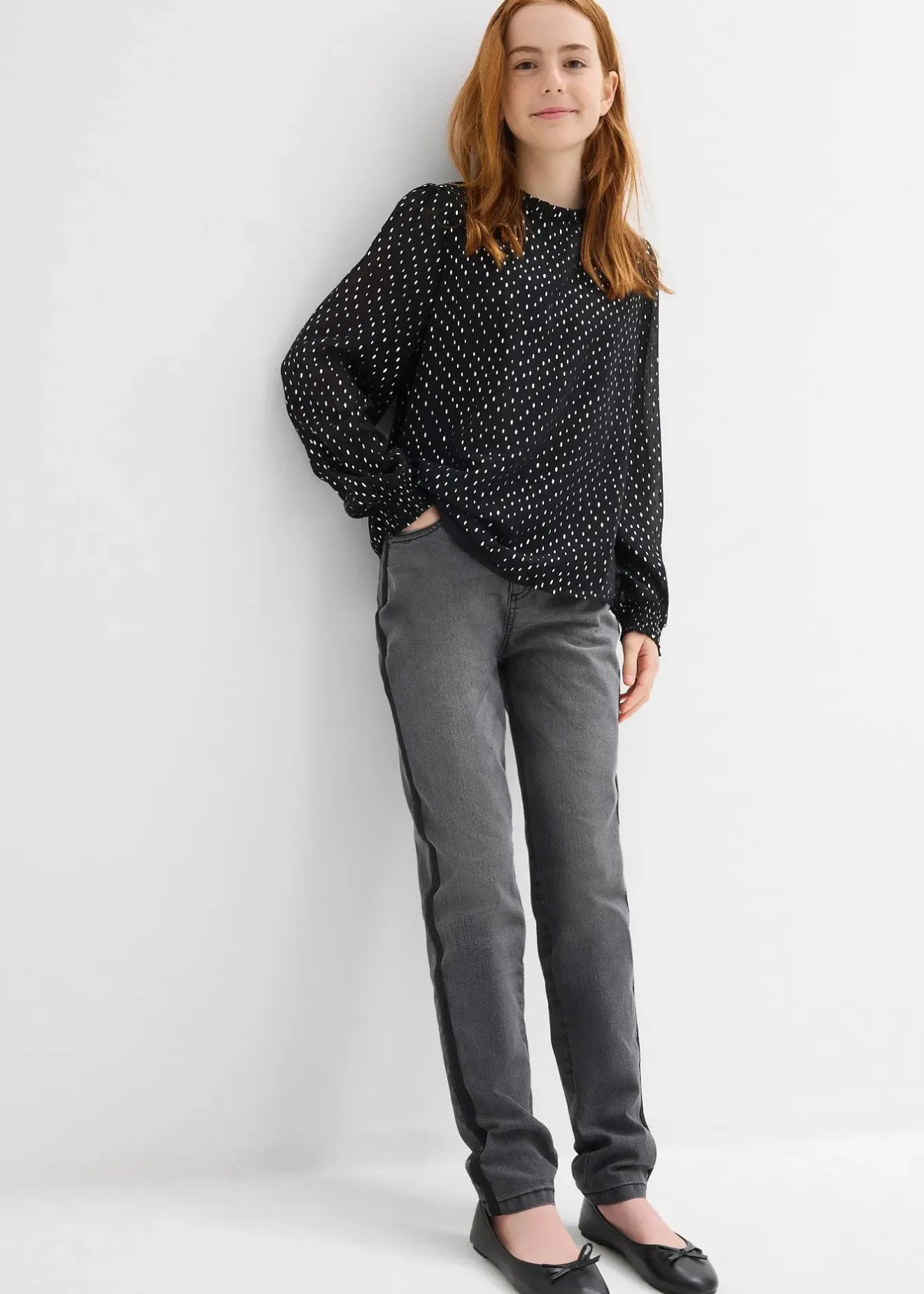 bonprix Blouse en mousseline à col volanté|Enfant Vêtements Enfant|Filles 9-16 Ans·T-Shirts & Chemisiers