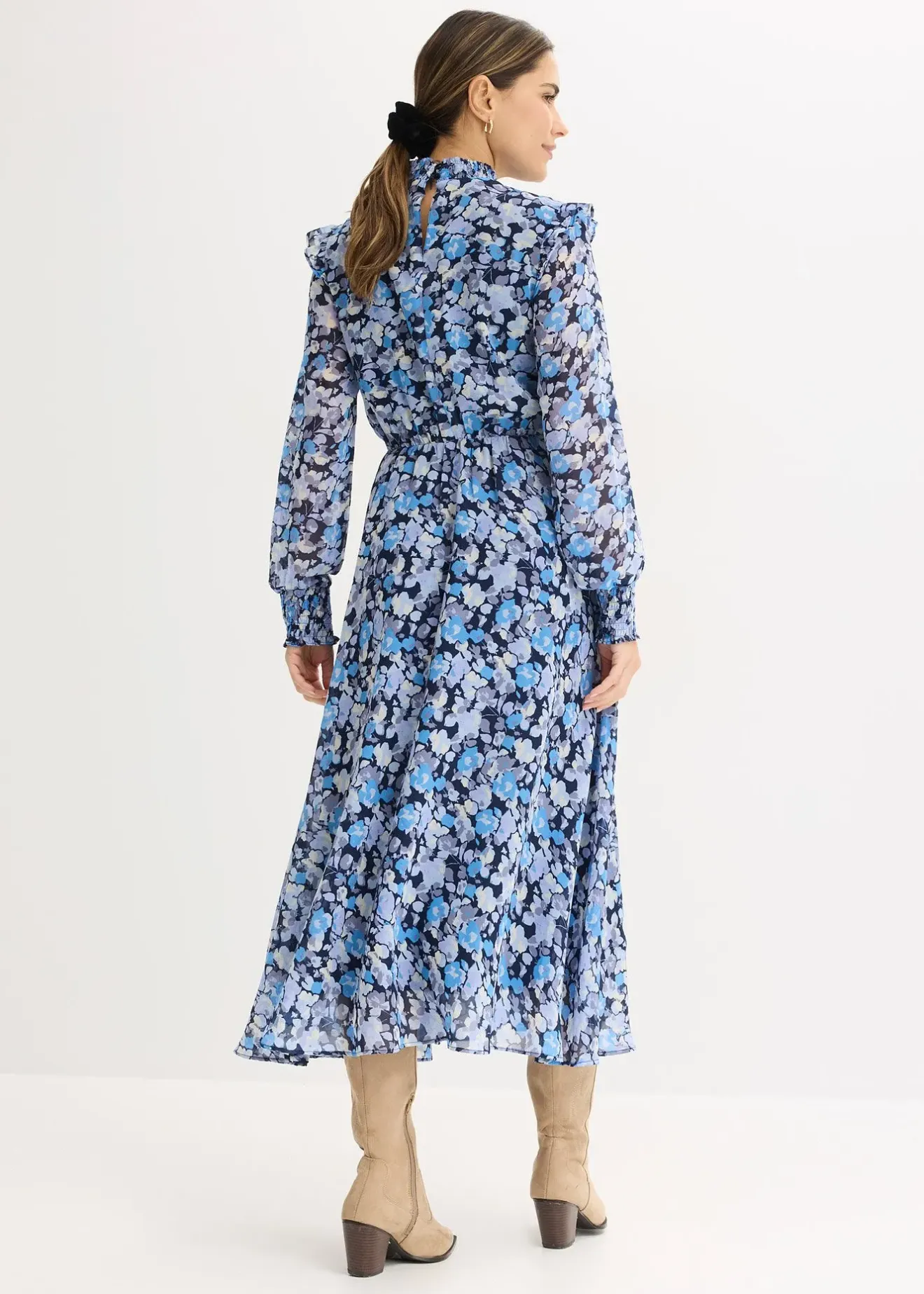 bonprix Blouse en mousseline à col montant|Femme Tailles Petite|Robes