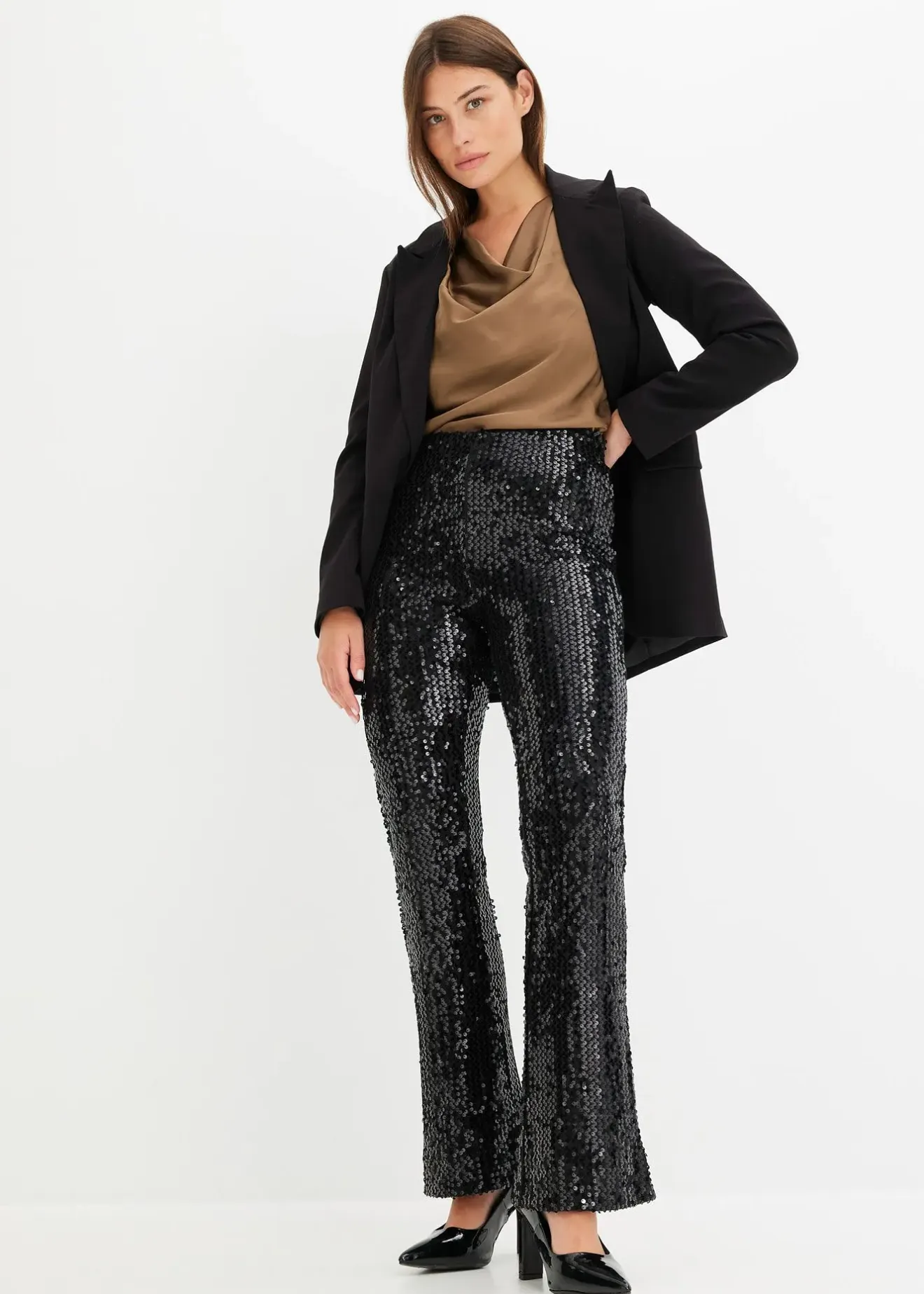 bonprix Blouse en satin fin|Femme Chemisiers