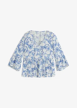 bonprix Blouse en viscose texturée|Femme Chemisiers