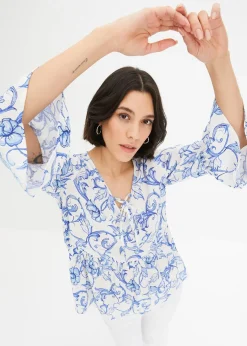 bonprix Blouse en viscose texturée|Femme Chemisiers