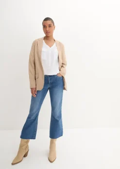 bonprix Blouse fluide à col en V et manches longues|Femme Chemisiers