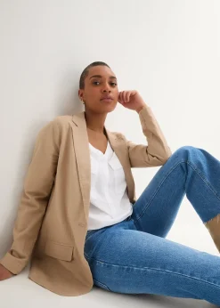 bonprix Blouse fluide à col en V et manches longues|Femme Chemisiers