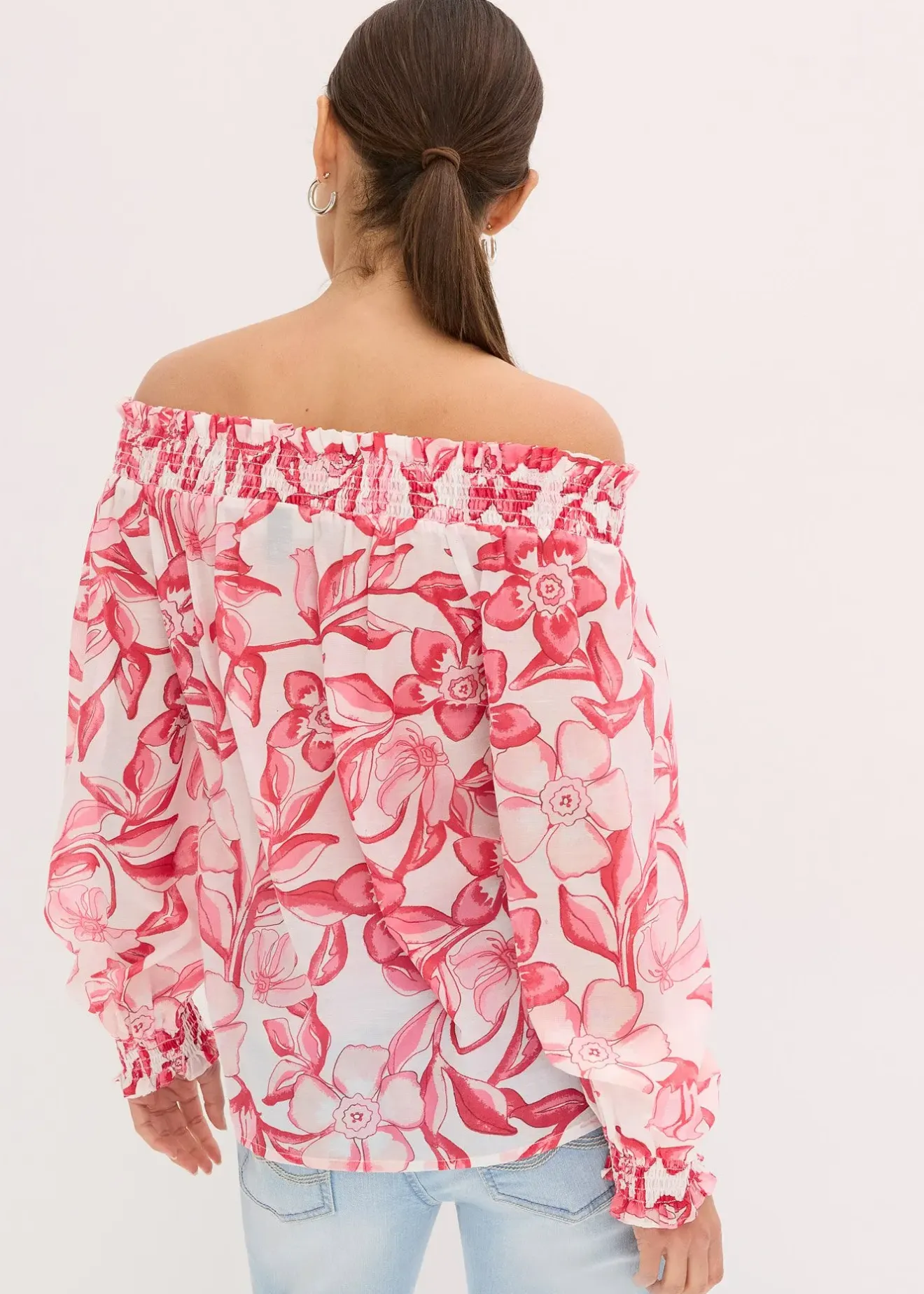 Femme bonprix Chemisiers|Blouse imprimée encolure bardot