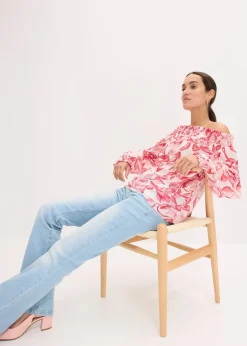 Femme bonprix Chemisiers|Blouse imprimée encolure bardot