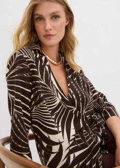 bonprix Blouse kimono aspect lin|Femme Chemisiers