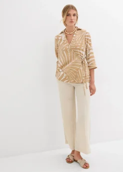 Femme bonprix Chemisiers|Blouse kimono aspect lin