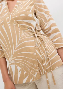 Femme bonprix Chemisiers|Blouse kimono aspect lin